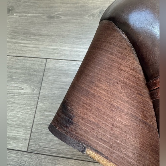 Authentic Chloé Brown Leather and Knit Fabric Wedge Ankle Boots - Picture 8 of 9